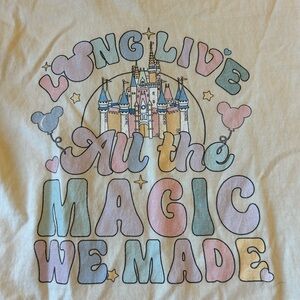 Disney/Taylor Swift “LONG LIVE” Pastel Graphic Tee with Castle Design